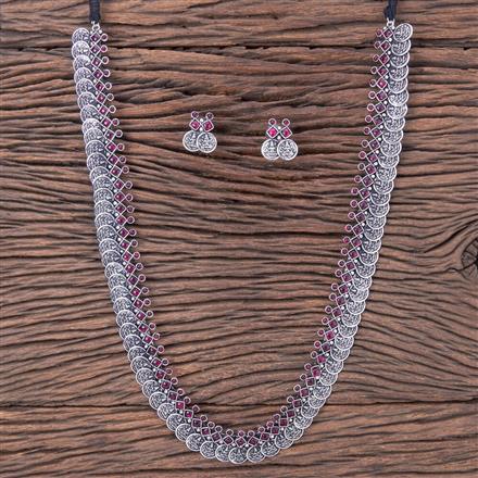 Long Necklace With Oxidised Plating