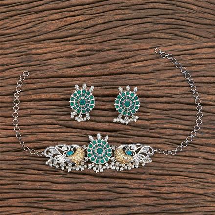 Oxidised Choker Necklace With 2 Tone Plating