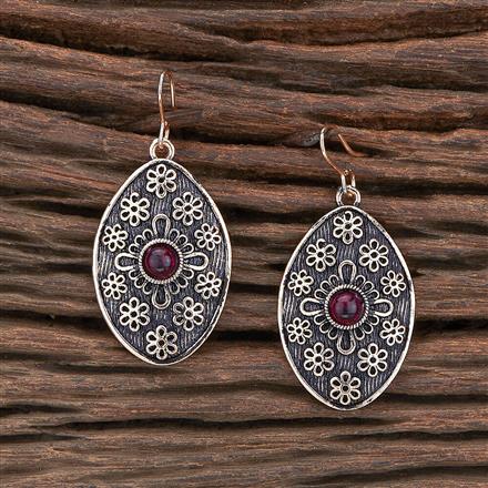 Oxidised Classic Earring With Rose Gold Plating