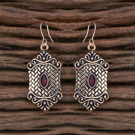 Oxidised Classic Earring With Rose Gold Plating