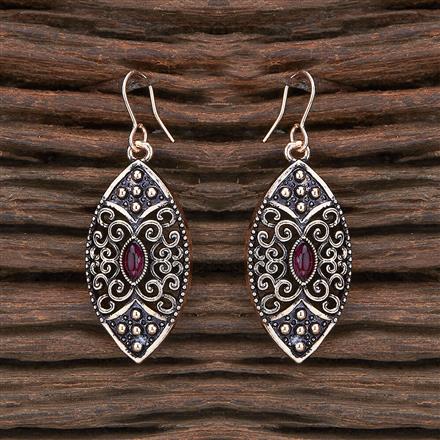 Oxidised Classic Earring With Rose Gold Plating
