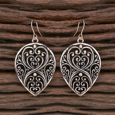 Oxidised Classic Earring With Rose Gold Plating