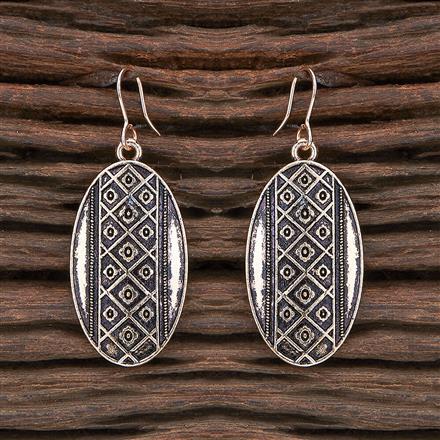 Oxidised Classic Earring With Rose Gold Plating