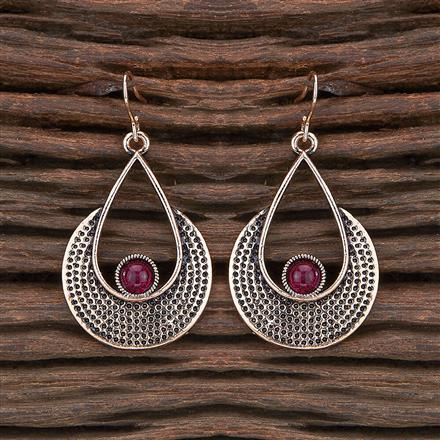 Oxidised Classic Earring With Rose Gold Plating