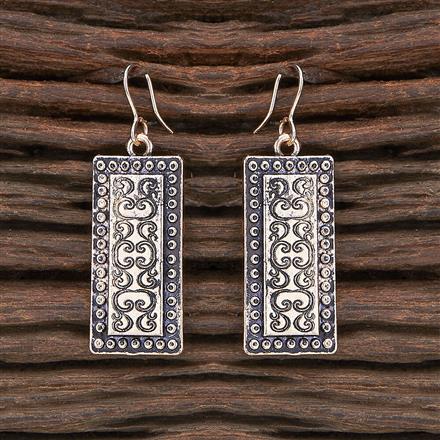 Oxidised Classic Earring With Rose Gold Plating