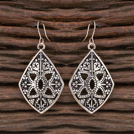 Oxidised Classic Earring With Rose Gold Plating