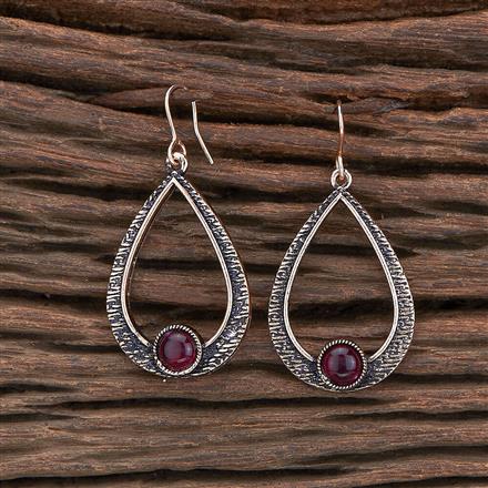 Oxidised Classic Earring With Rose Gold Plating