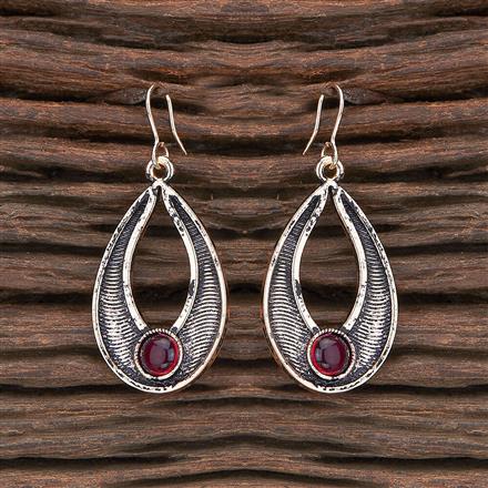 Oxidised Classic Earring With Rose Gold Plating