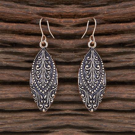 Oxidised Classic Earring With Rose Gold Plating