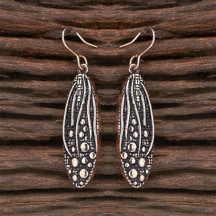 Oxidised Classic Earring With Rose Gold Plating