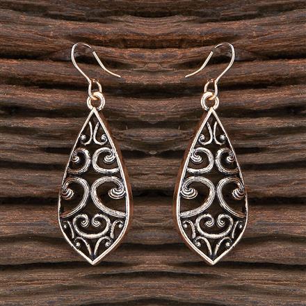 Oxidised Classic Earring With Rose Gold Plating