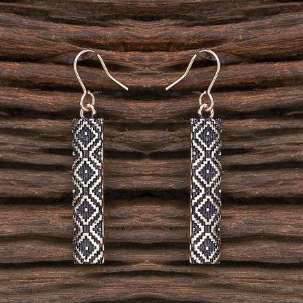 Oxidised Classic Earring With Rose Gold Plating