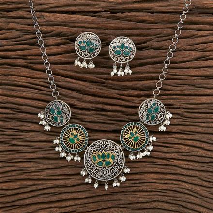 Oxidised Classic Necklace With 2 Tone Plating