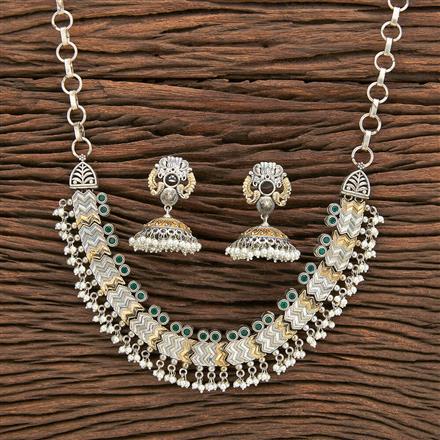 Oxidised Classic Necklace With 2 Tone Plating