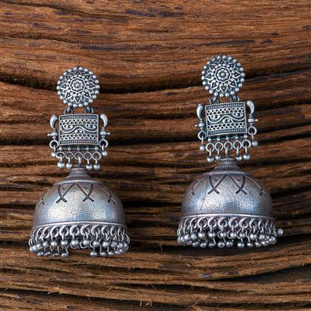 Jhumki With Oxidised Plating