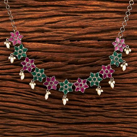 Classic Necklace With Oxidised Plating