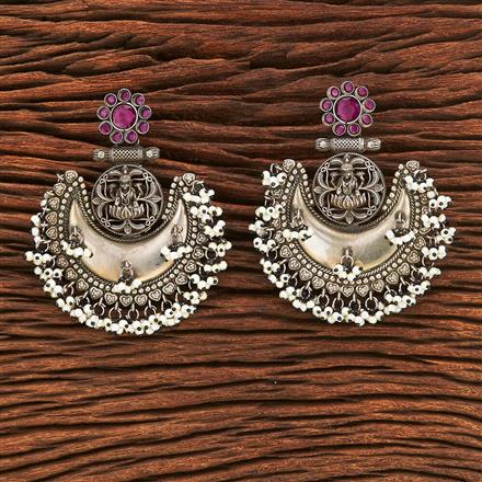 Temple Earring With Oxidised Plating