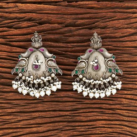 Temple Earring With Oxidised Plating