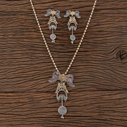 Oxidised Peacock Necklace With 2 Tone Plating