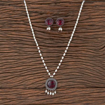 Classic Pendant Set With Oxidised Plating