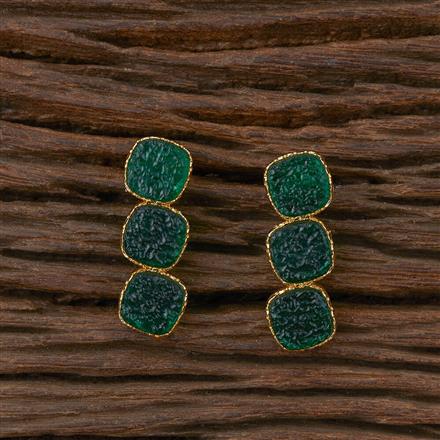 Oxidised Stone Earring With Gold Plating