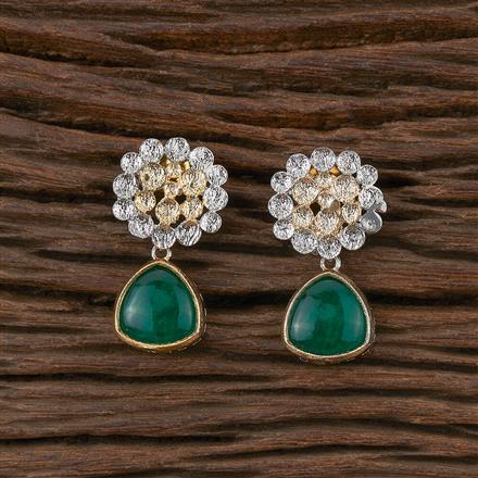 Oxidised Delicate Earring With 2 Tone Plating