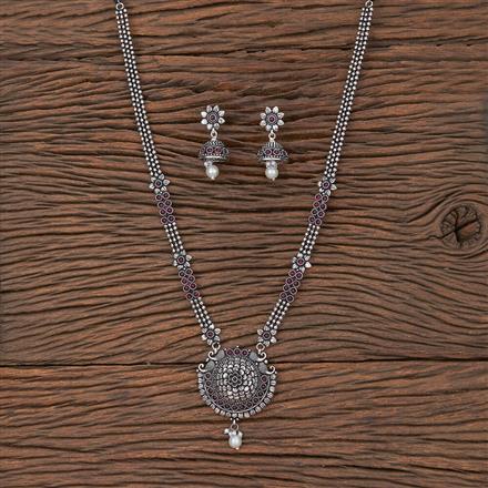 Long Necklace With Oxidised Plating