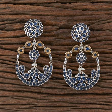 Oxidised Peacock Earring With 2 Tone Plating