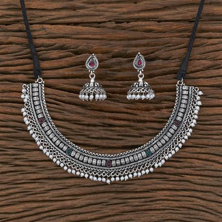 Classic Necklace With Oxidised Plating