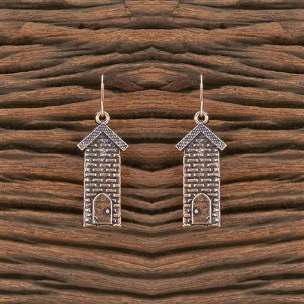 Oxidised Hoops With Rose Gold Plating