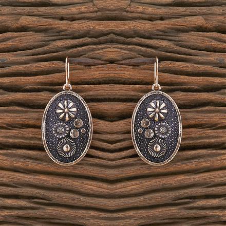 Oxidised Hoops With Rose Gold Plating