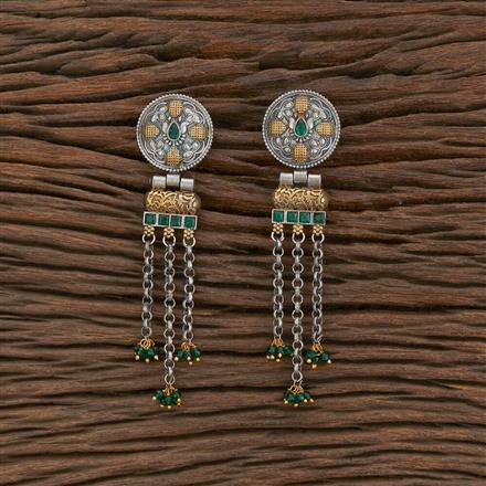 Oxidised Classic Earring With 2 Tone Plating