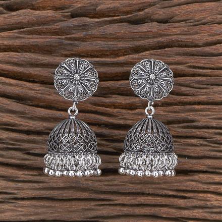 Jhumki With Oxidised Plating