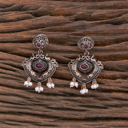 Oxidised Classic Earring With Rose Gold Plating