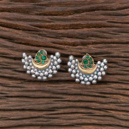 Oxidised Chand Earring With 2 Tone Plating