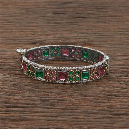 Oxidised Classic Kada With 2 Tone Plating