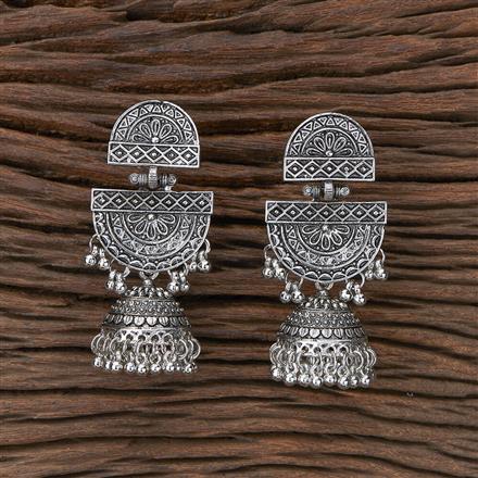 Jhumki With Oxidised Plating