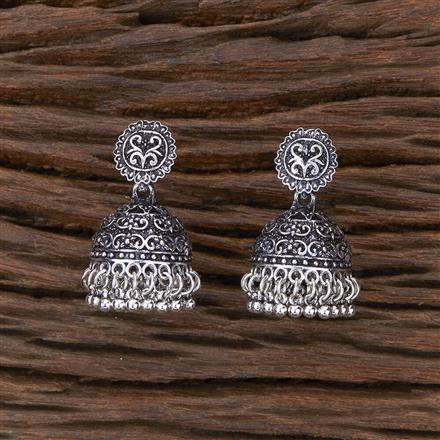 Jhumki With Oxidised Plating