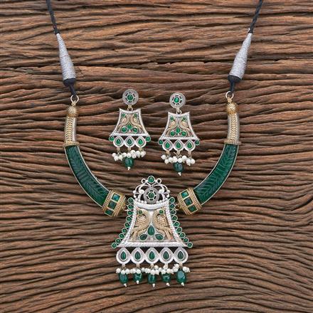 Oxidised Peacock Necklace With 2 Tone Plating