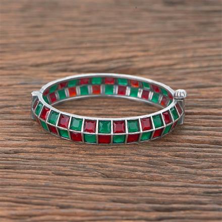 Stone Kada With Oxidised Plating