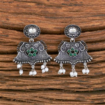 Pearl Earring With Oxidised Plating