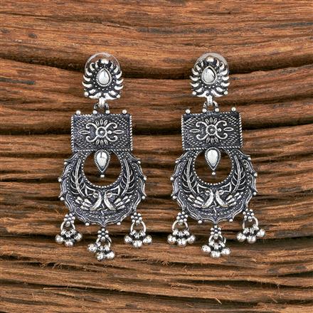 Peacock Earring With Oxidised Plating