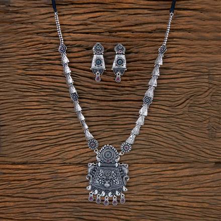 Long Necklace With Oxidised Plating