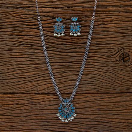 Peacock Necklace With Oxidised Plating