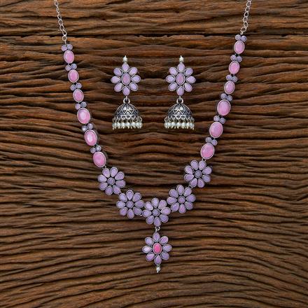 Pearl Necklace With Oxidised Plating