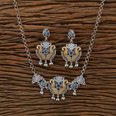 Oxidised Peacock Necklace With 2 Tone Plating