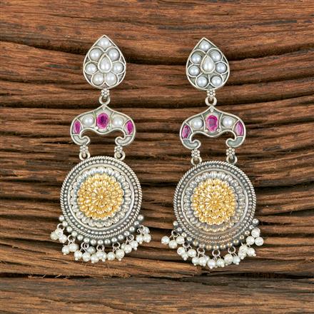 Oxidised Classic Earring With 2 Tone Plating