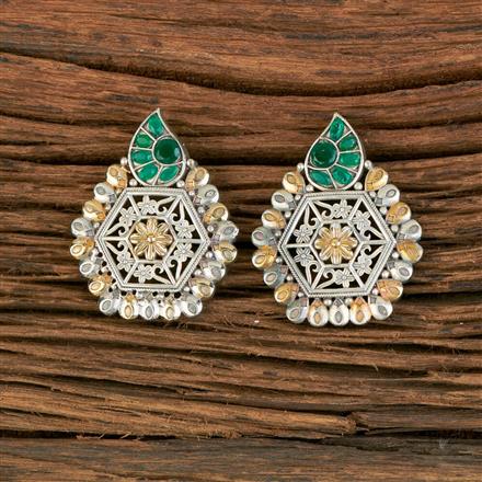 Oxidised Classic Earring With 2 Tone Plating