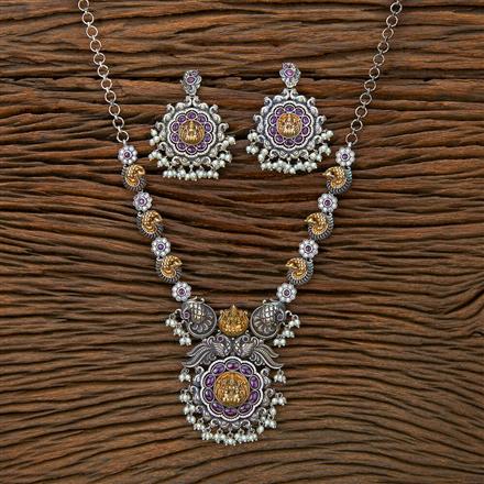 Oxidised Temple Necklace With 2 Tone Plating
