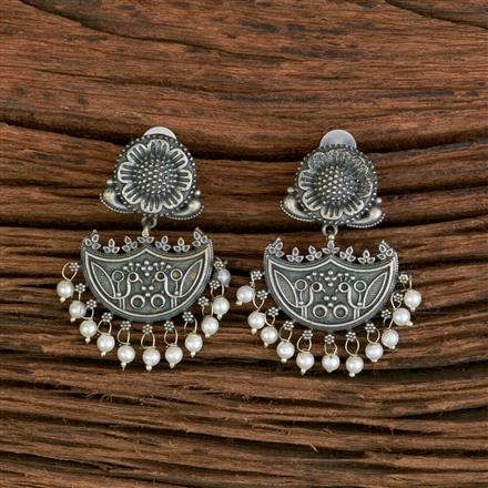 Chand Earring With Oxidised Plating